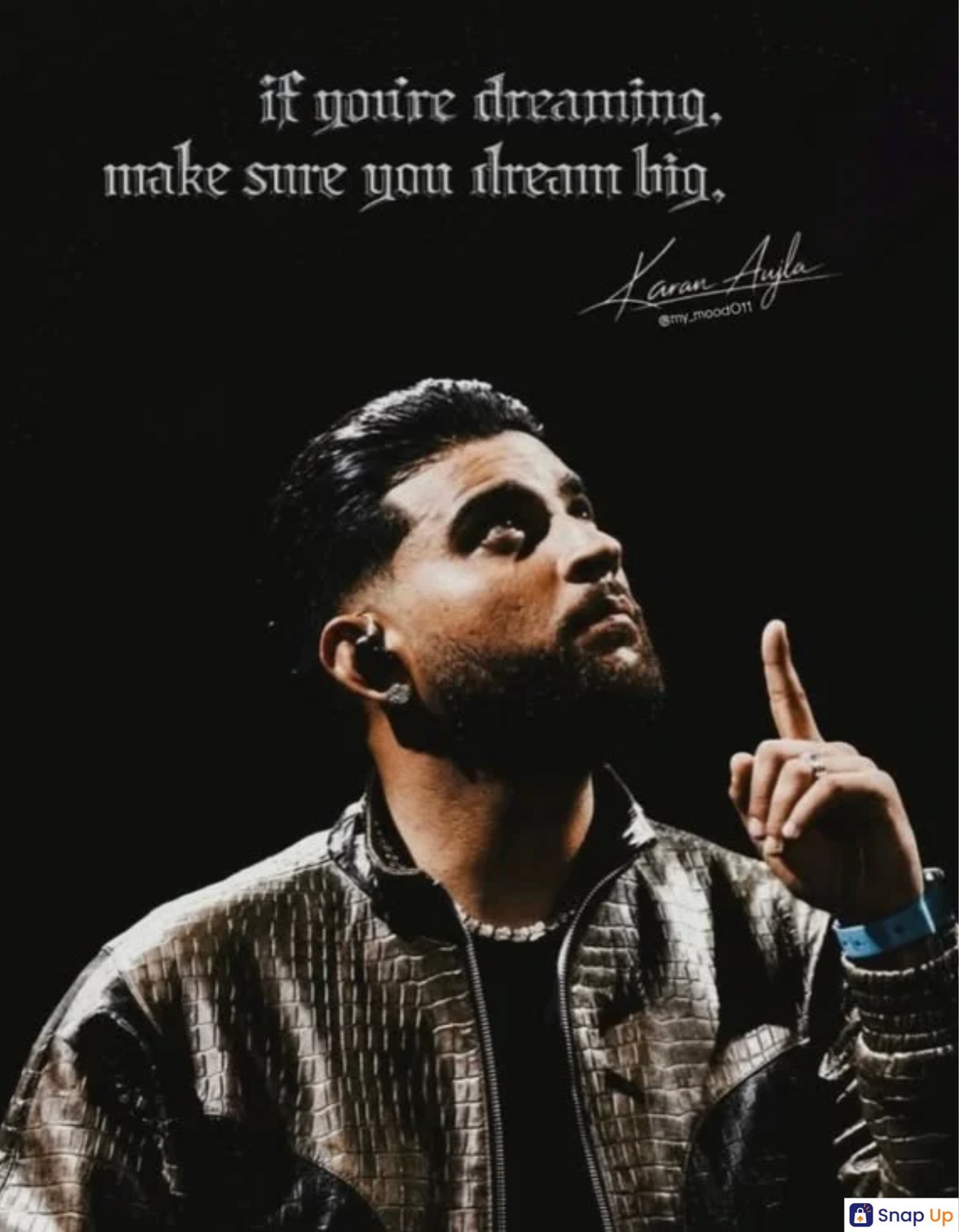 Karan Aujla "Dream Big" Oversized Graphic Tee